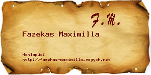 Fazekas Maximilla névjegykártya